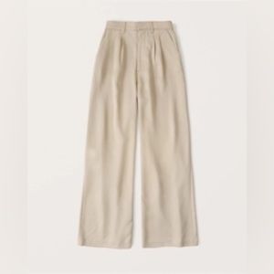 Abercrombie and Fitch Tailored Wide Leg Pants Khaki